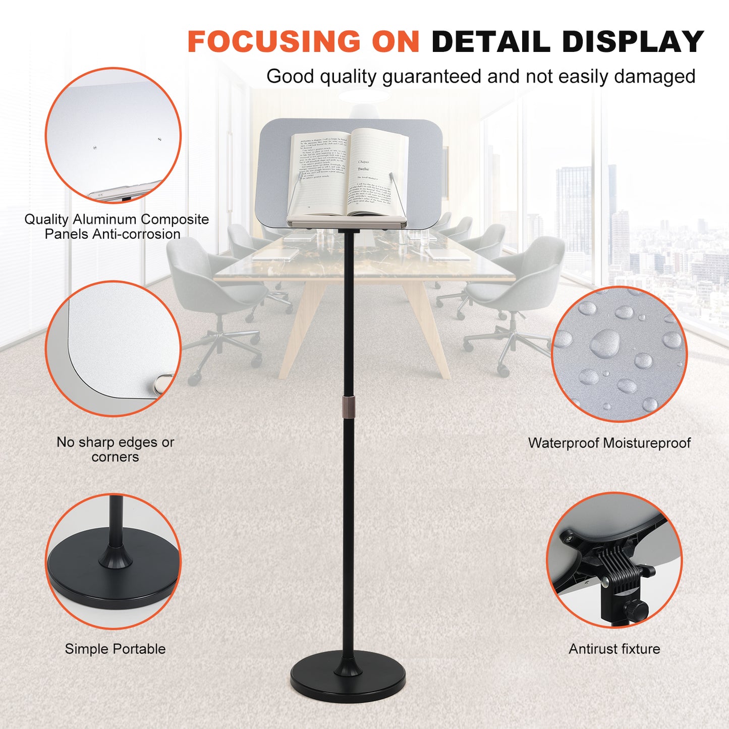 BEQUZON Portable Floor Lectern Podium Stand