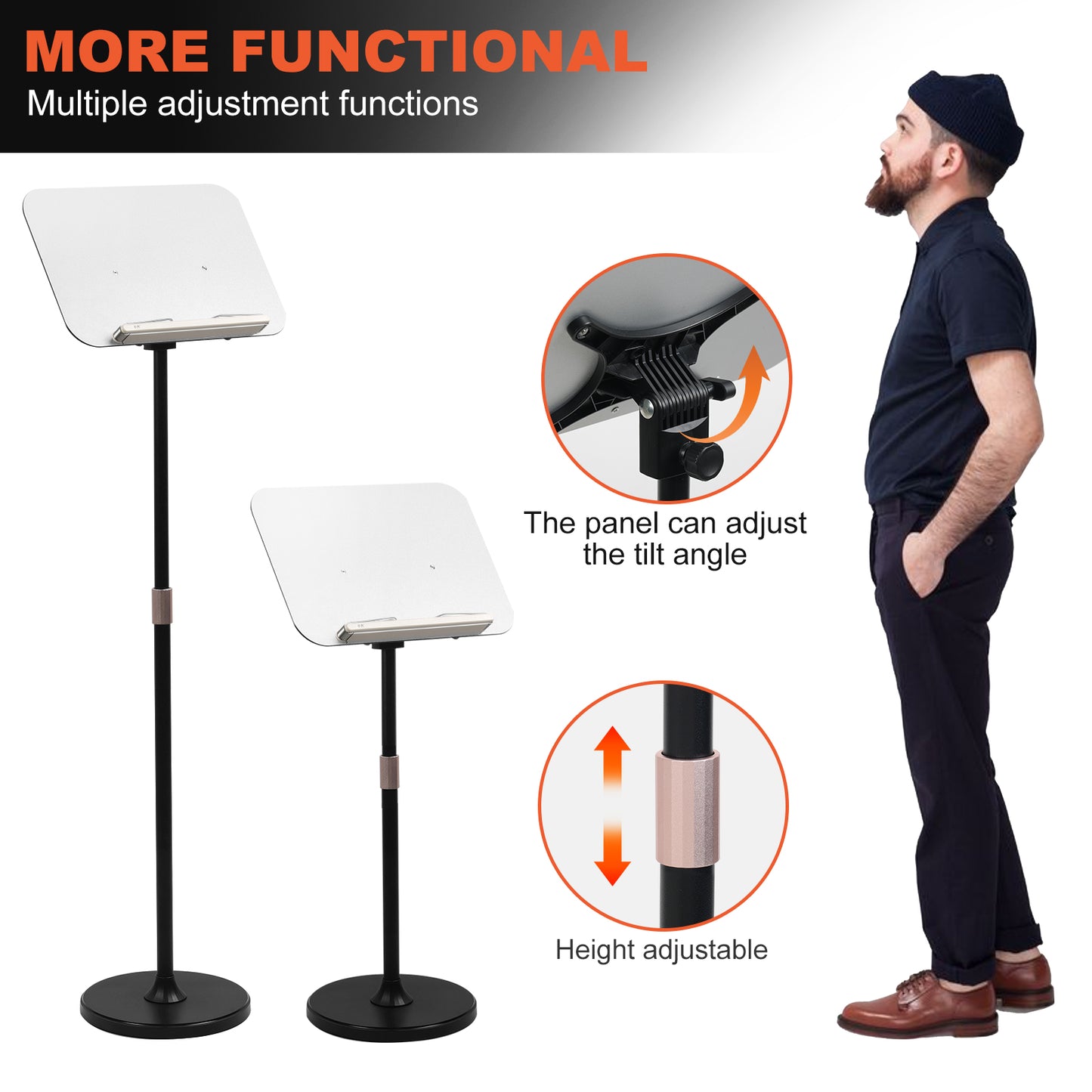 BEQUZON Portable Floor Lectern Podium Stand