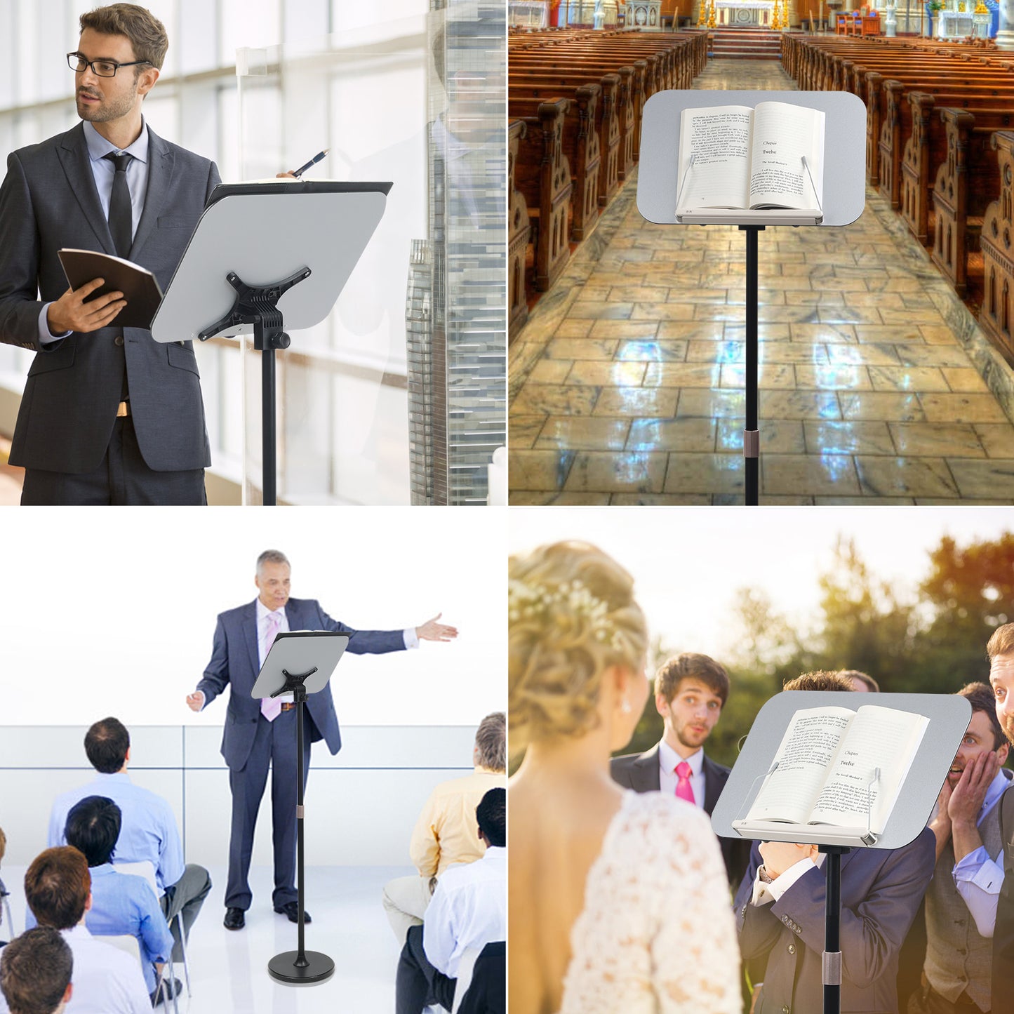 BEQUZON Portable Floor Lectern Podium Stand