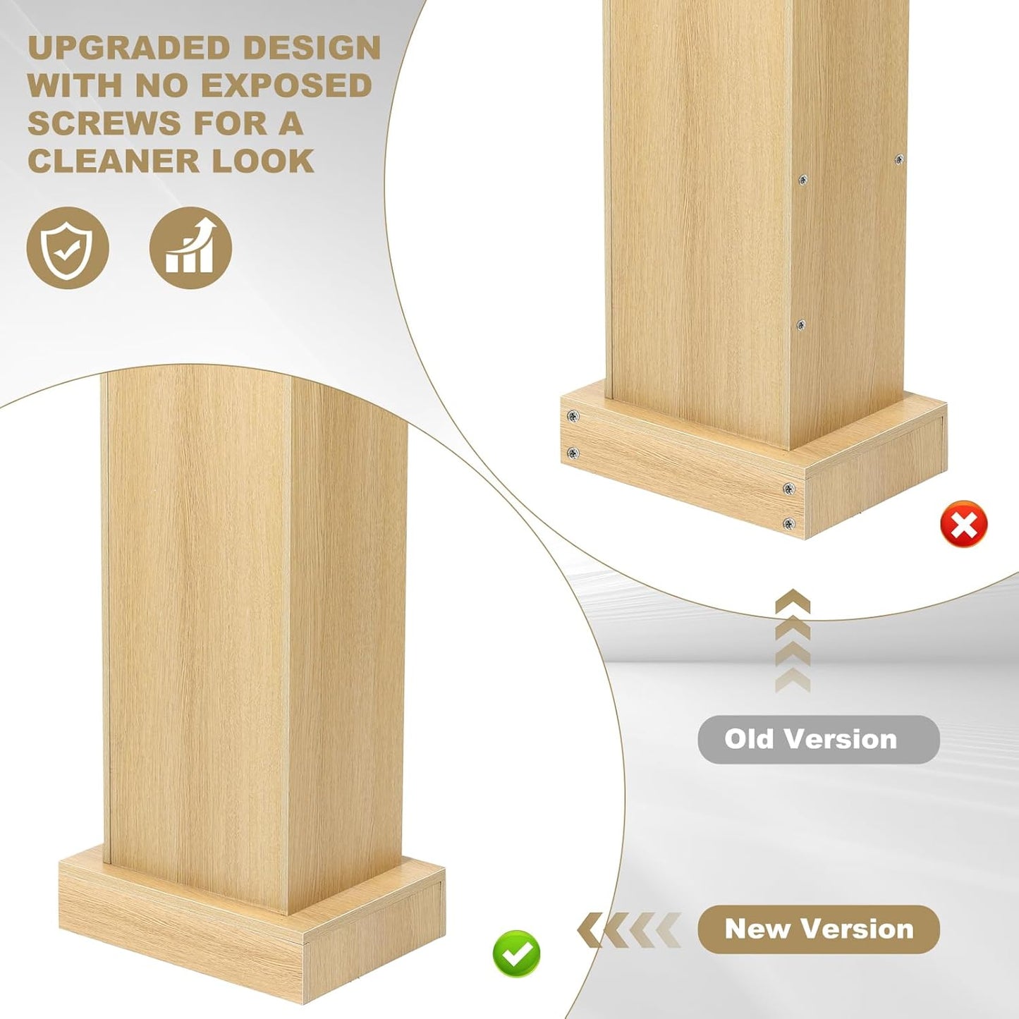 Wooden Lectern Podium Stand with Storage, Church Pulpit for Wedding Classroom Speech, Farmhouse Style, Khaki