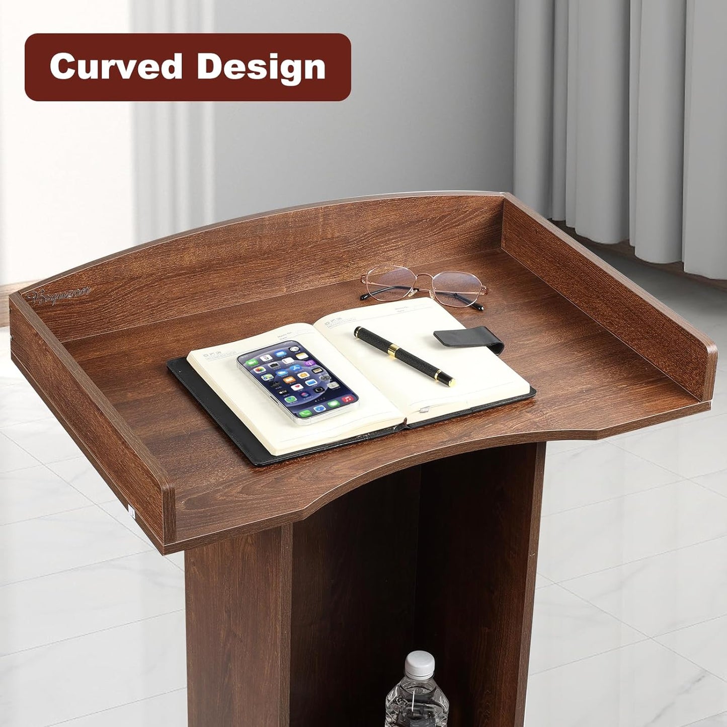Podium Stand for Lectern Presentation Church Classroom, Pulpit with Wooden Heavy Base, Oak Podium for Lecture, Wedding Speech