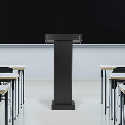 Wooden Black Pulpit for Lecture Wedding Speech Farmhouse Podium Stand for Lectern Presentation Church Classroom