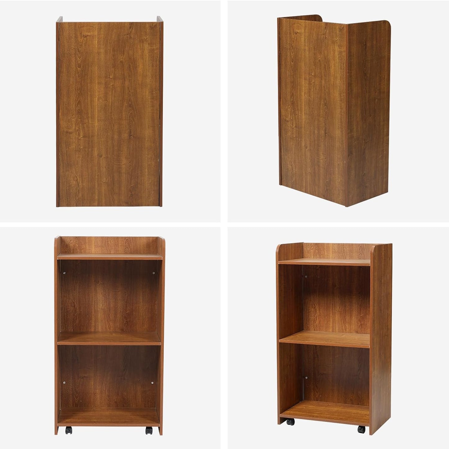 Podium Stand for Lectern Presentation Church Classroom, Oak Podium Pulpit with Wheels for Lecture, Wedding Speech